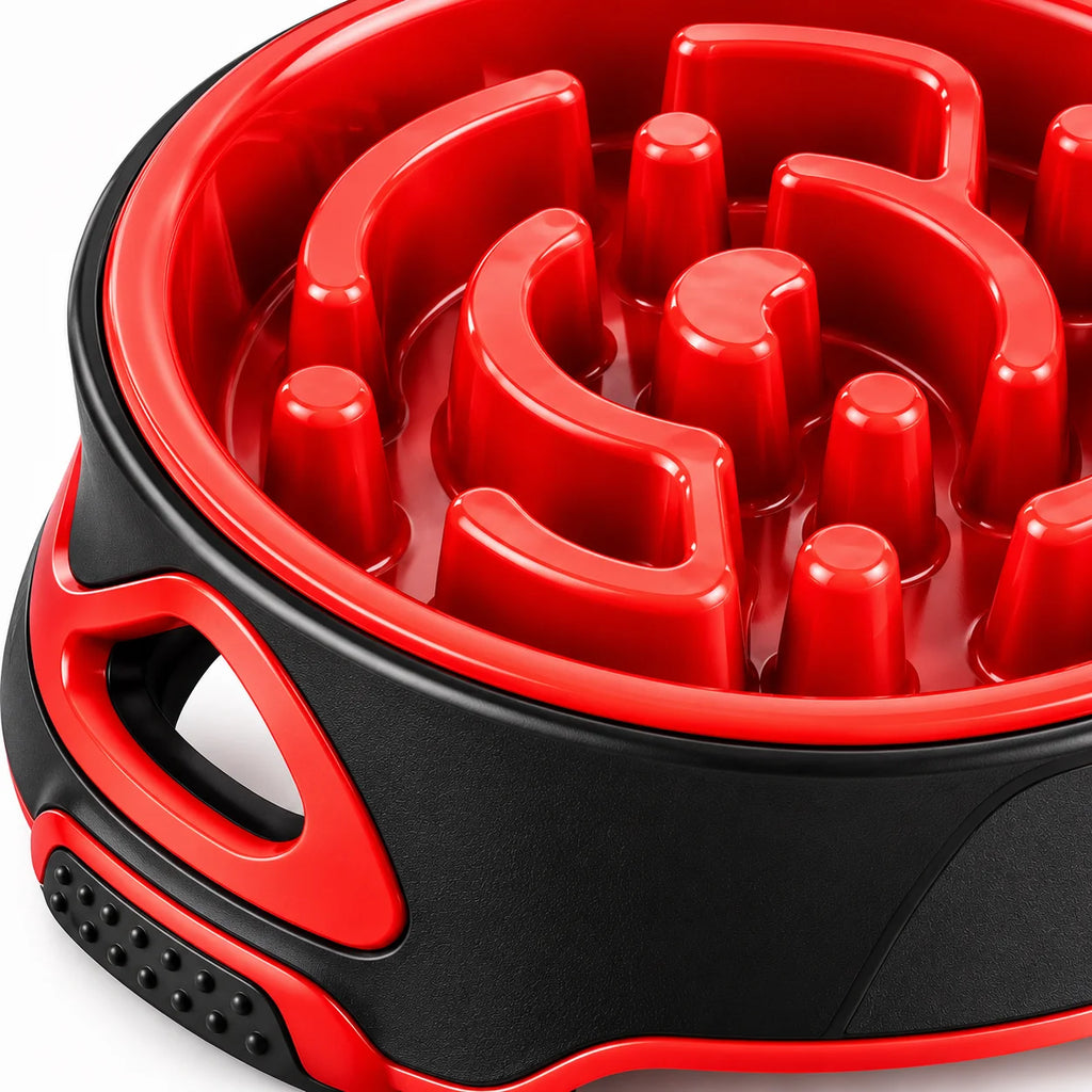 PawFeast™ Non-Slip Slow Feeder Dog Bowl -close up view