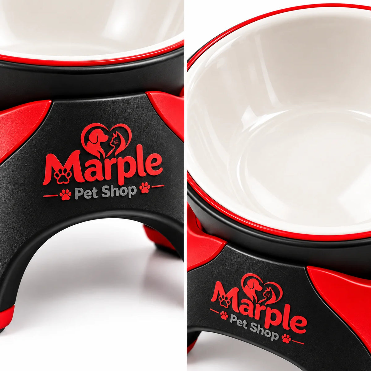 PurrDine™ Elevated Ceramic Cat Feeding Bowl -close upview