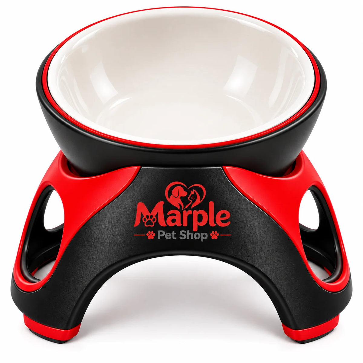 PurrDine™ Elevated Ceramic Cat Feeding Bowl -front view
