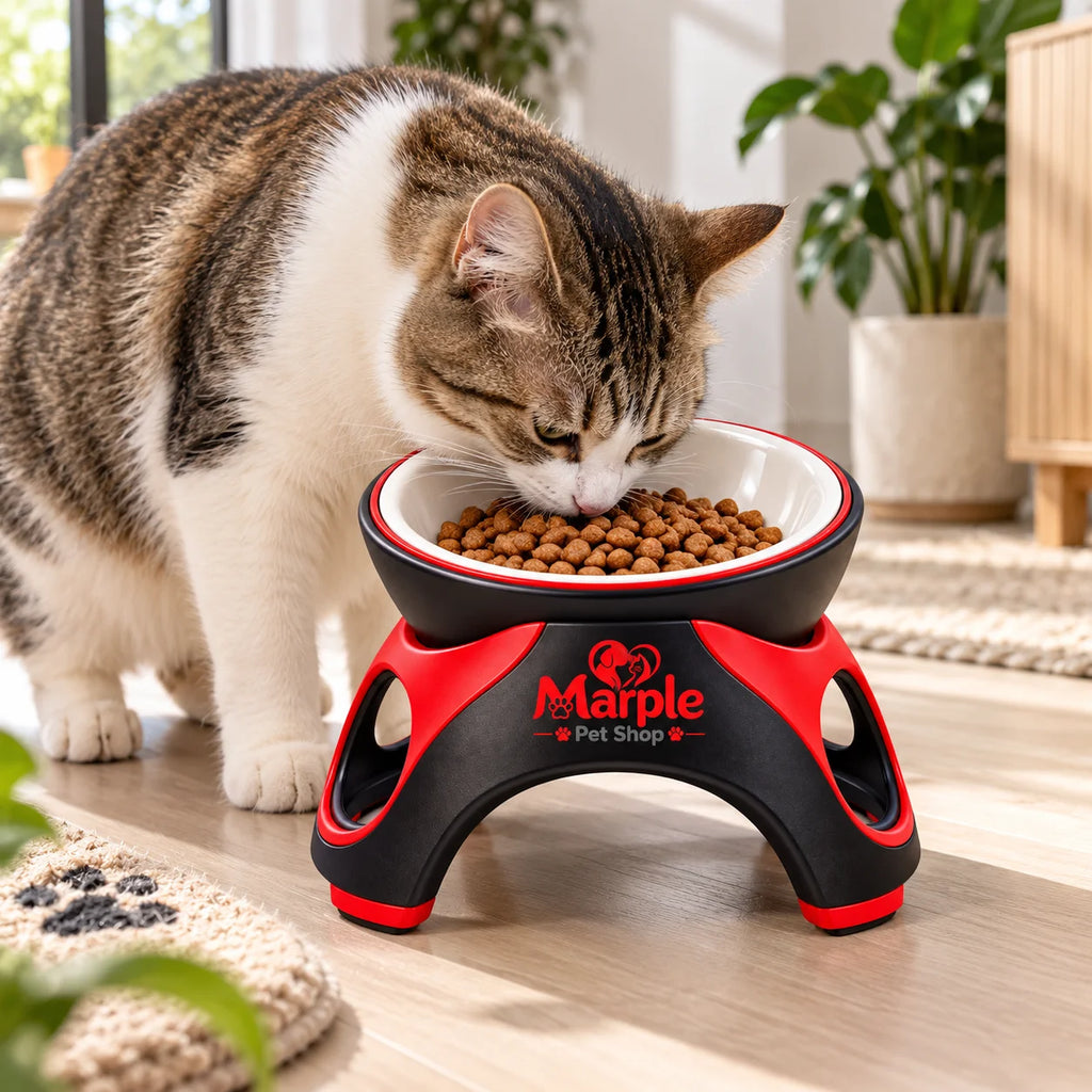 PurrDine™ Elevated Ceramic Cat Feeding Bowl -lifestyleview