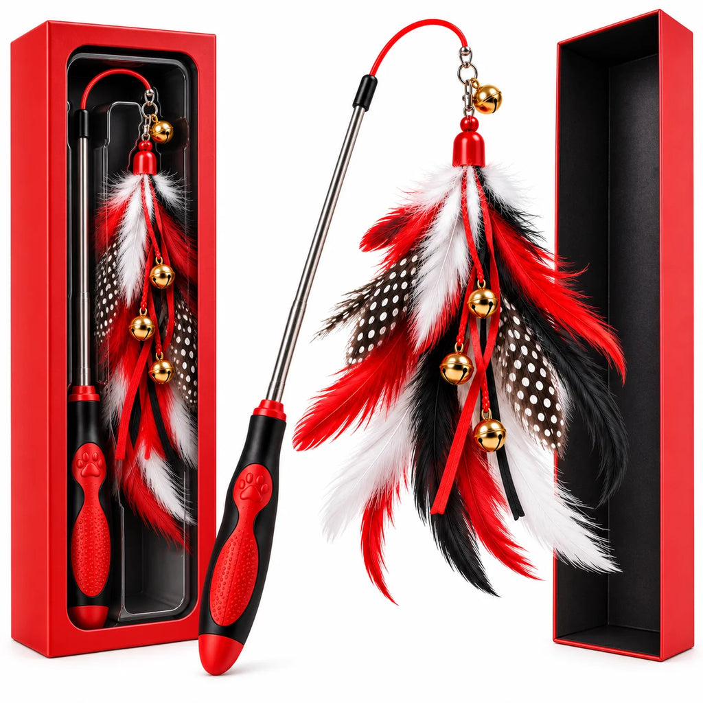 PurrMotion™ Interactive Feather Wand Toy packaging view koro.
