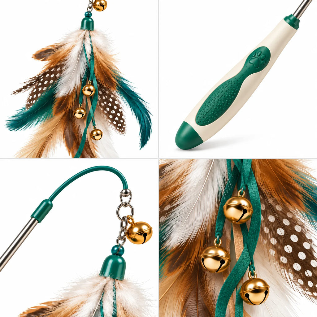 Interactive Feather Wand Toy close up image view