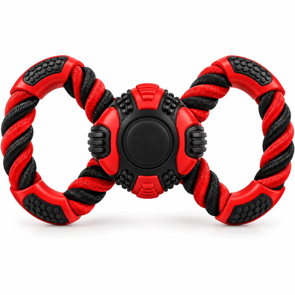 PawTug™ Durable Rope & Rubber Tug Toy -back view