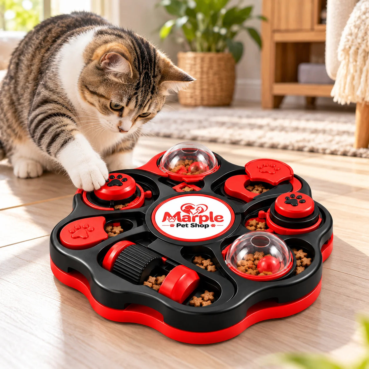 Datcat Puzzle & Treat Enrichment Board lifestyle view