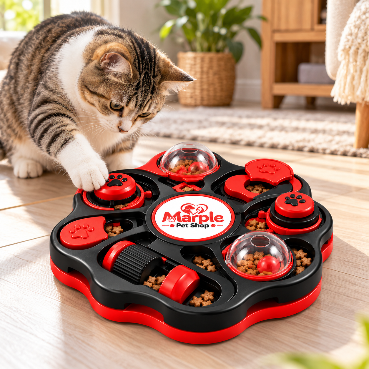 Multi-Activity Cat Puzzle & Treat Enrichment Board - Image 5