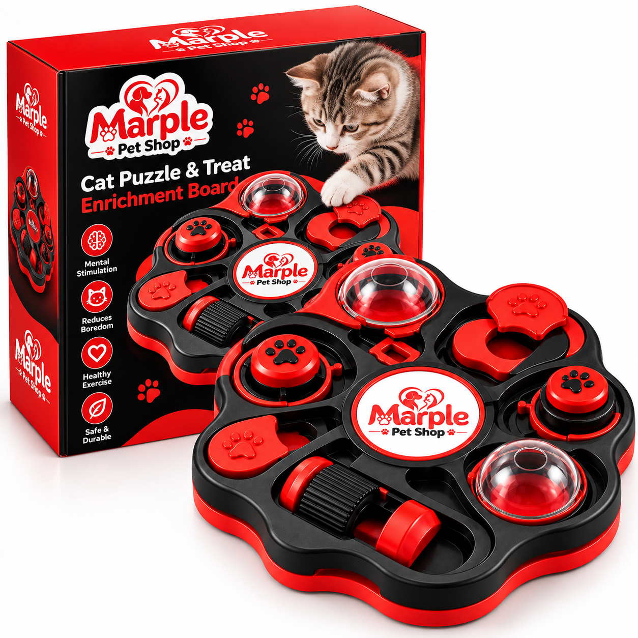 Multi-Activity Cat Puzzle & Treat Enrichment Board - Image 6