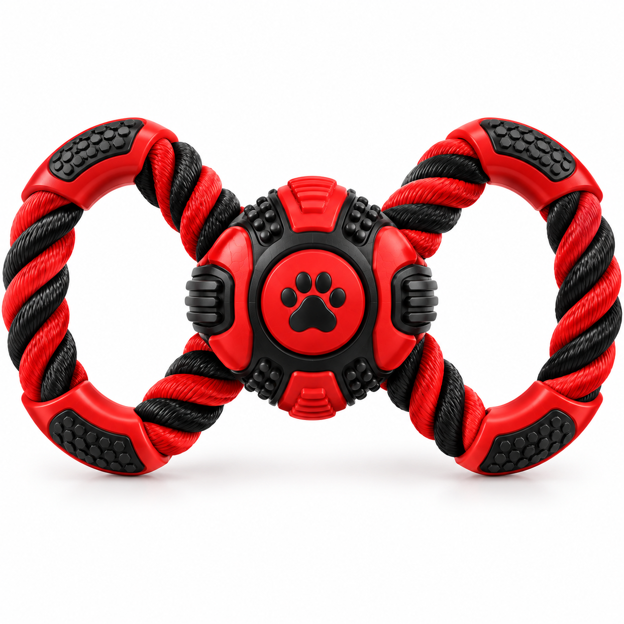 PawTug Durable Rope & Rubber Tug Toy