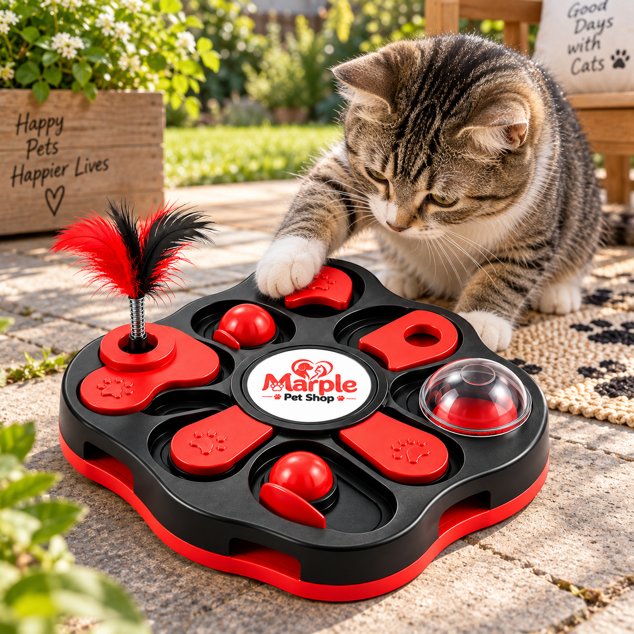 Cat Puzzle & Treat Enrichment Board - Image 6